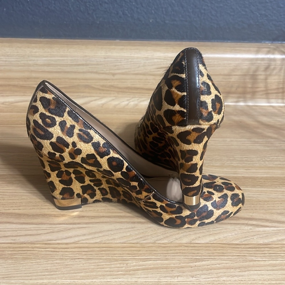 Tory burch" Astoria Wedge Heels Leopard Print Calf - Picture 15 of 16